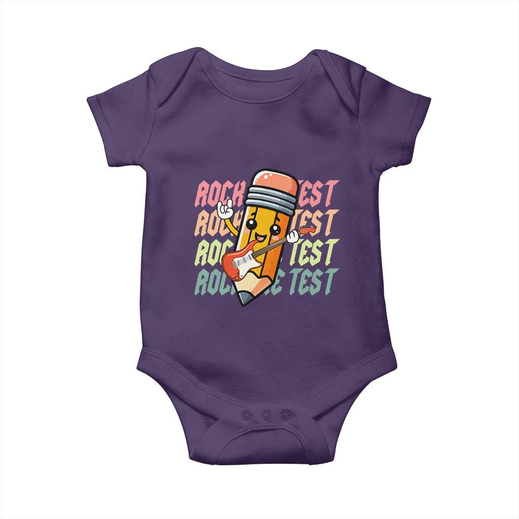 Teacher Rock The Test Day Baby Onesie Testing Motivational TS10 Purple Print Your Wear