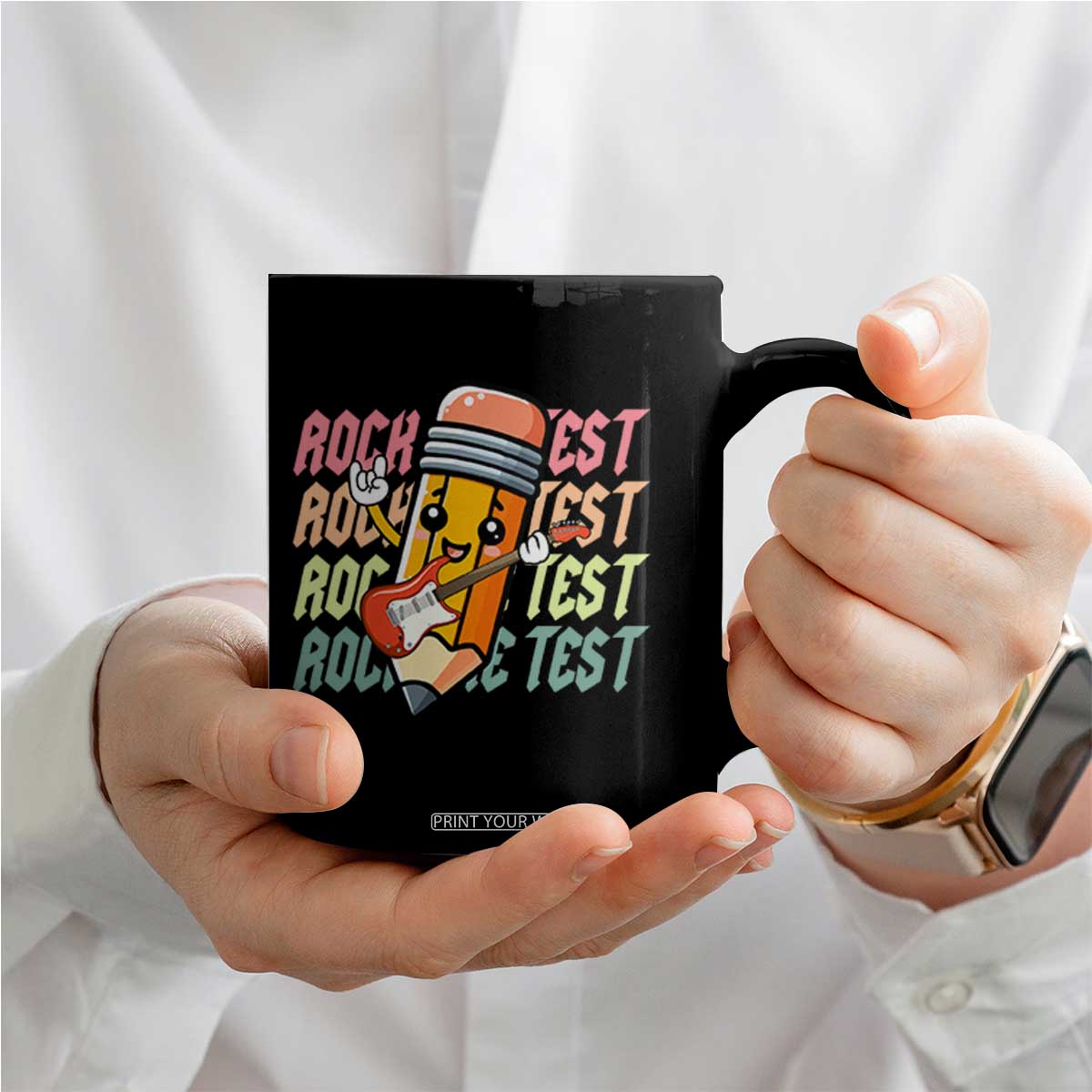 Teacher Rock The Test Day Coffee Mug Testing Motivational TS10 Print Your Wear