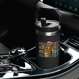 Teacher Rock The Test Day Flip Straw Tumbler Testing Motivational TS10 Print Your Wear