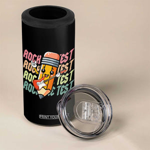 Teacher Rock The Test Day 4 in 1 Can Cooler Tumbler Testing Motivational TS10 Print Your Wear