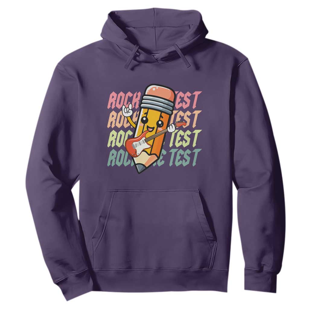 Teacher Rock The Test Day Hoodie Testing Motivational TS10 Purple Print Your Wear