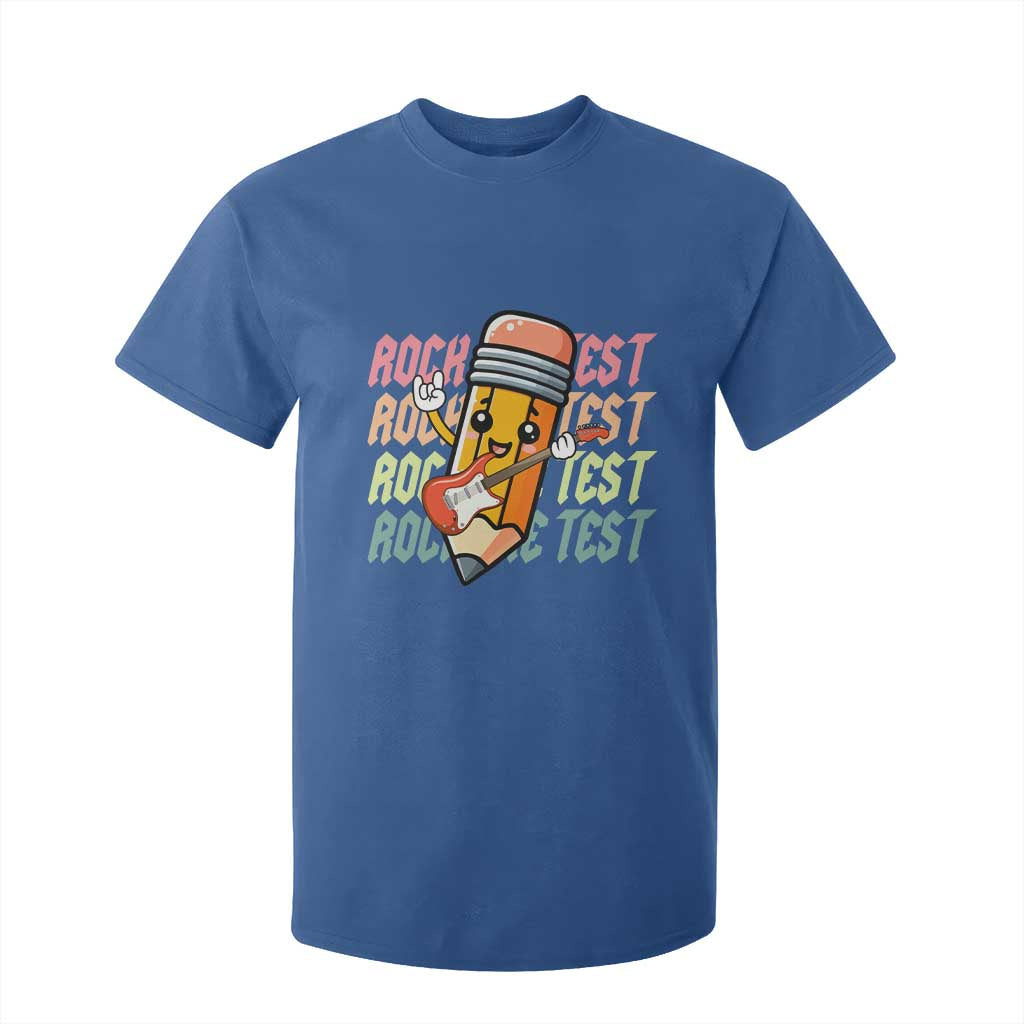 Teacher Rock The Test Day T Shirt For Kid Testing Motivational TS10 Royal Blue Print Your Wear