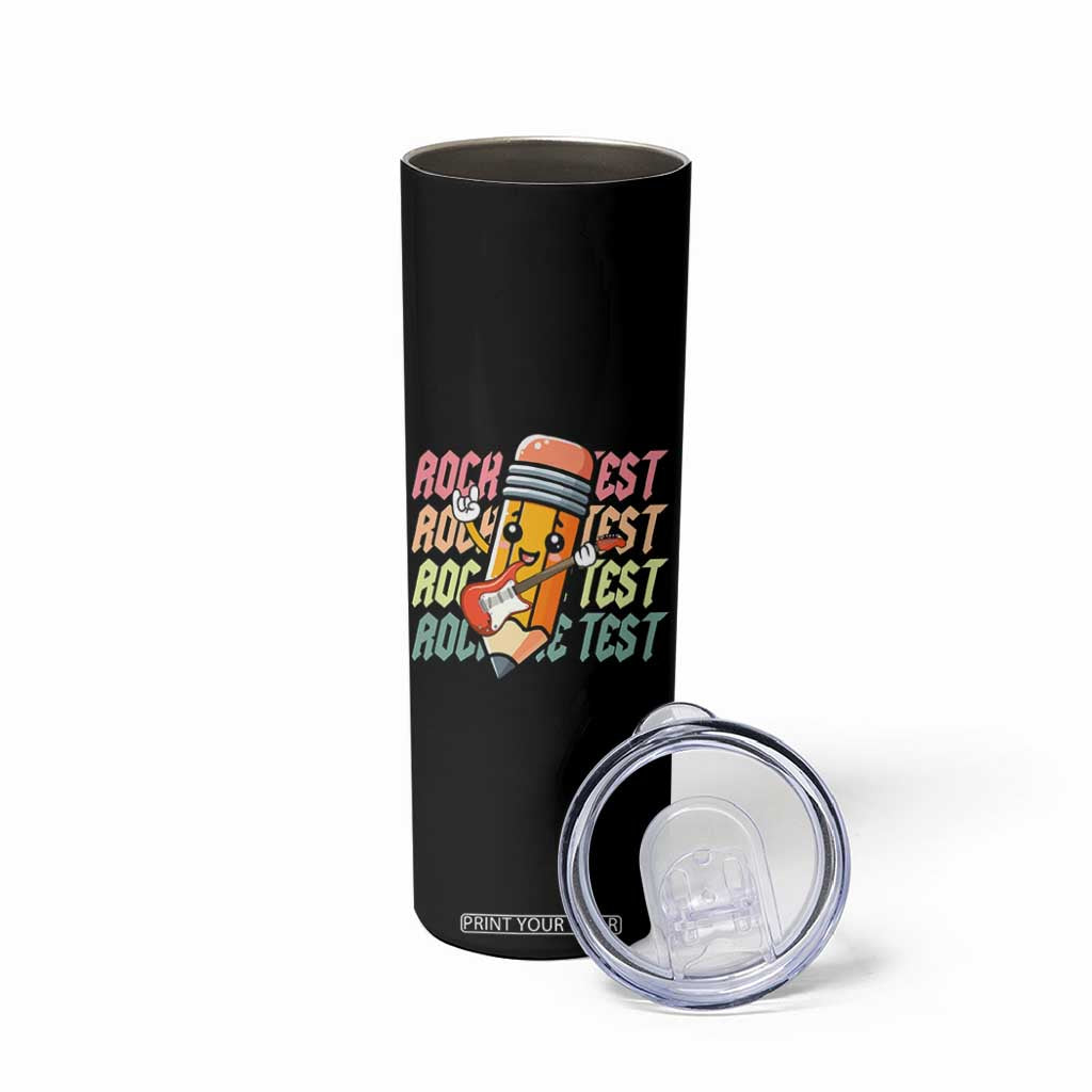 Teacher Rock The Test Day Skinny Tumbler Testing Motivational TS10 Print Your Wear