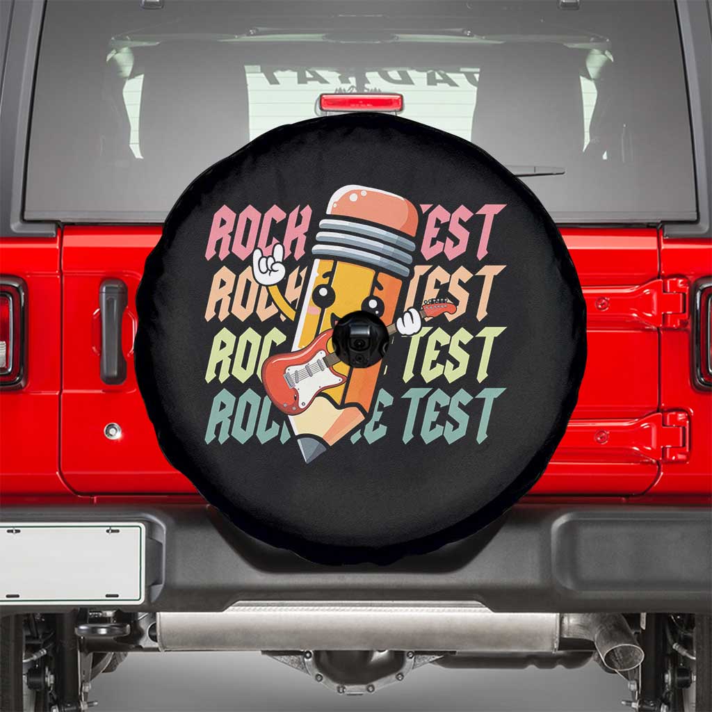 Teacher Rock The Test Day Spare Tire Cover Testing Motivational TS10 Black Print Your Wear