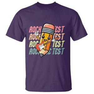 Teacher Rock The Test Day T Shirt Testing Motivational TS10 Purple Print Your Wear