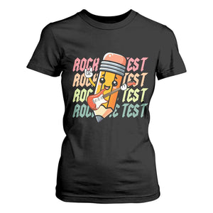 Teacher Rock The Test Day T Shirt For Women Testing Motivational TS10 Black Print Your Wear