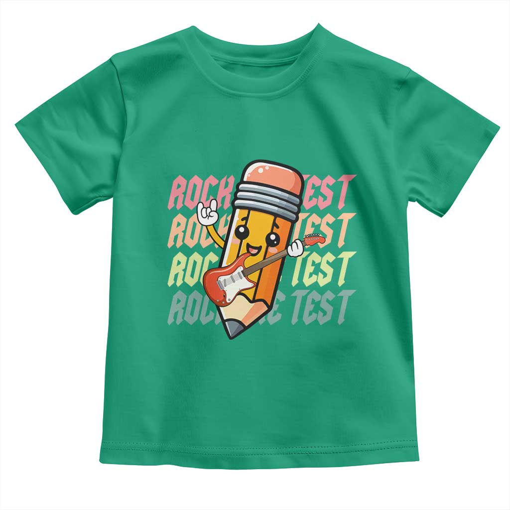 Teacher Rock The Test Day Toddler T Shirt Testing Motivational TS10 Irish Green Print Your Wear