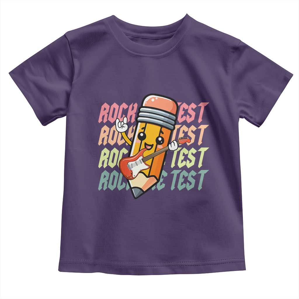 Teacher Rock The Test Day Toddler T Shirt Testing Motivational TS10 Purple Print Your Wear