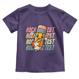Teacher Rock The Test Day Toddler T Shirt Testing Motivational TS10 Purple Print Your Wear