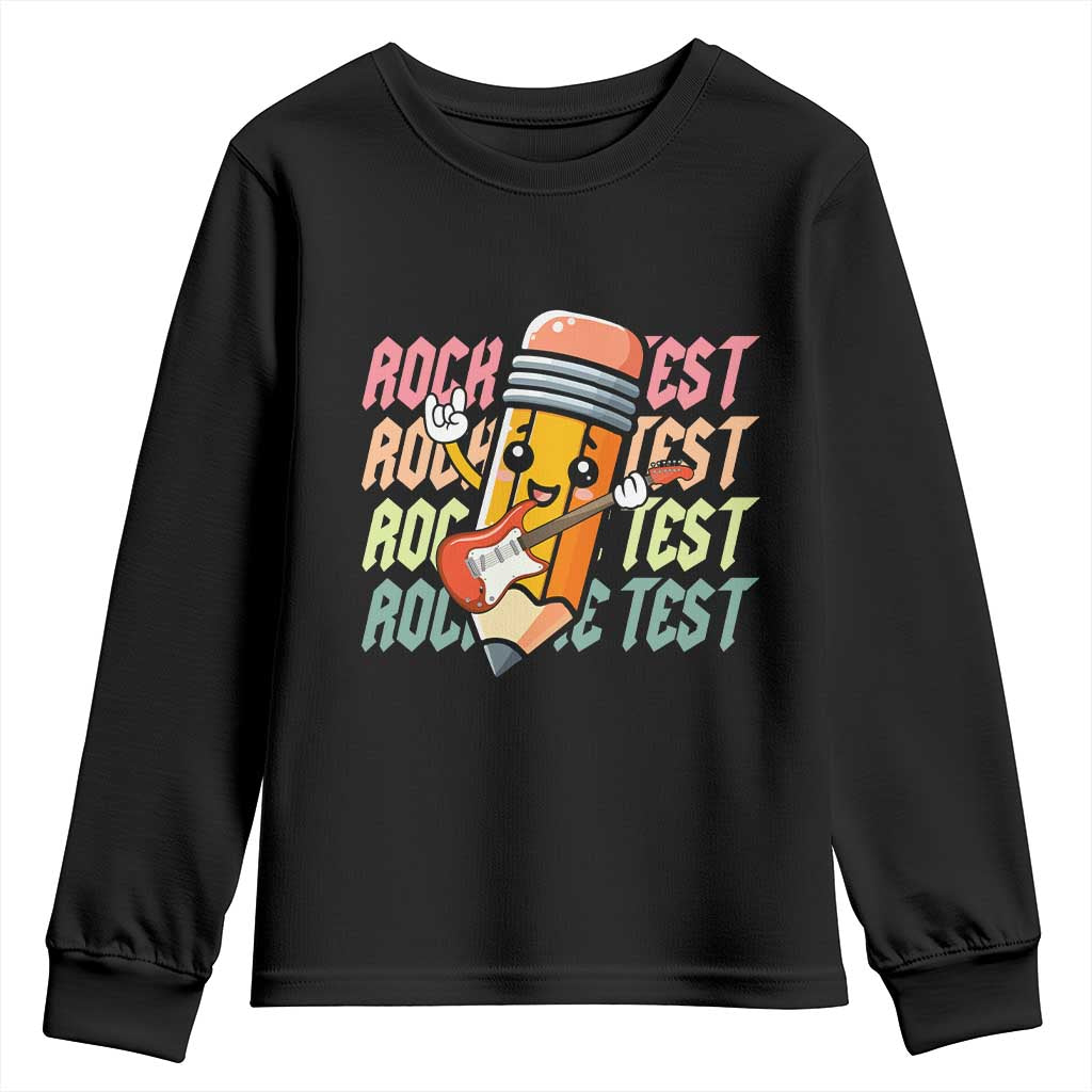 Teacher Rock The Test Day Youth Sweatshirt Testing Motivational TS10 Black Print Your Wear