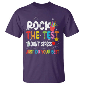 Rock The Test Day T Shirt Teacher Exam Testing Outfit Just Do Your Best TS10 Purple Print Your Wear