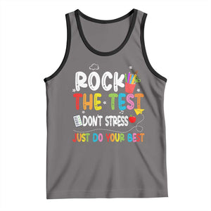 Rock The Test Day Tank Top Teacher Exam Testing Outfit Just Do Your Best TS10 Deep Heather Black Print Your Wear