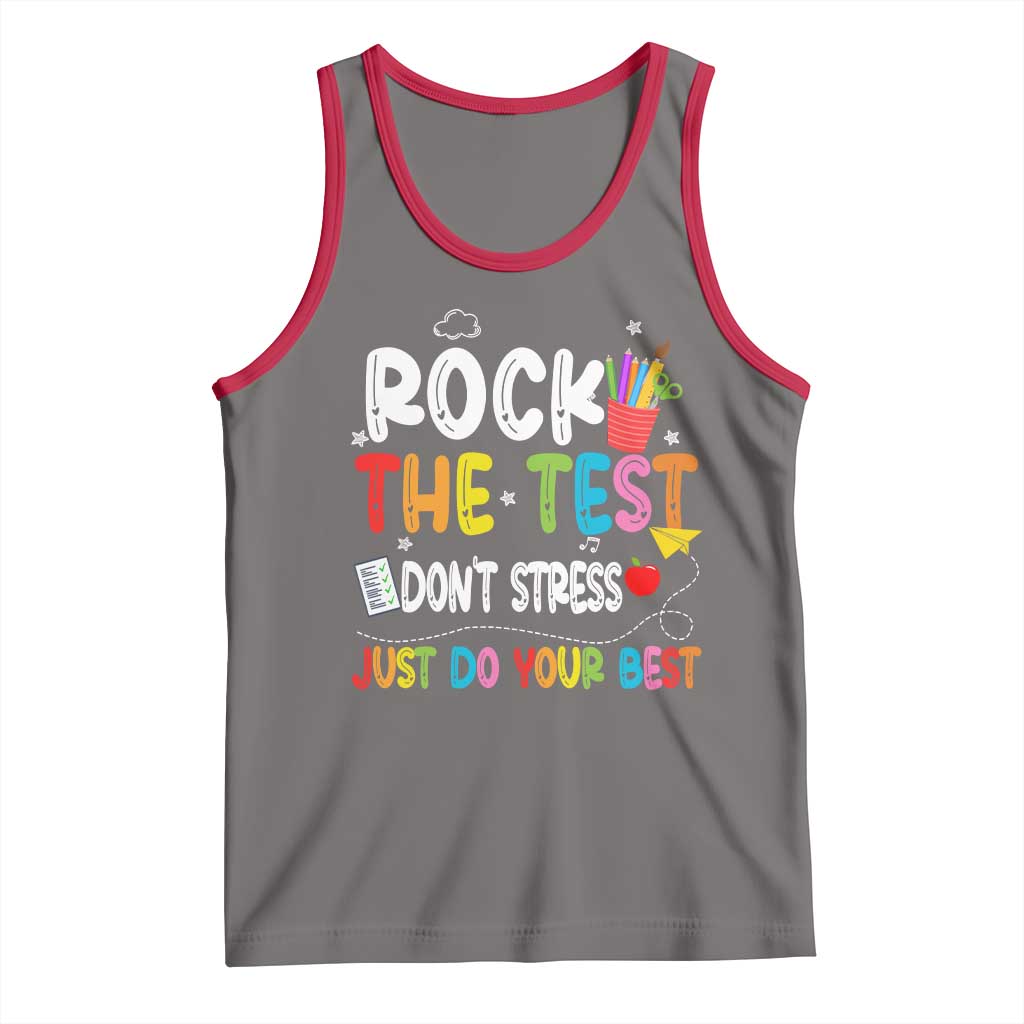 Rock The Test Day Tank Top Teacher Exam Testing Outfit Just Do Your Best TS10 Deep Heather Red Print Your Wear