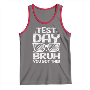 Test Day Bruh Tank Top You Got This Testing Motivational Sunglasses Teacher TS10 Deep Heather Red Print Your Wear