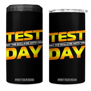 Funny Test Day 4 in 1 Can Cooler Tumbler May The Skills Be With You Motivational Teacher TS10 One Size: 16 oz Black Print Your Wear