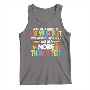 Testing Day Tank Top Try Your Hardest Teachers TS10 Deep Heather Print Your Wear