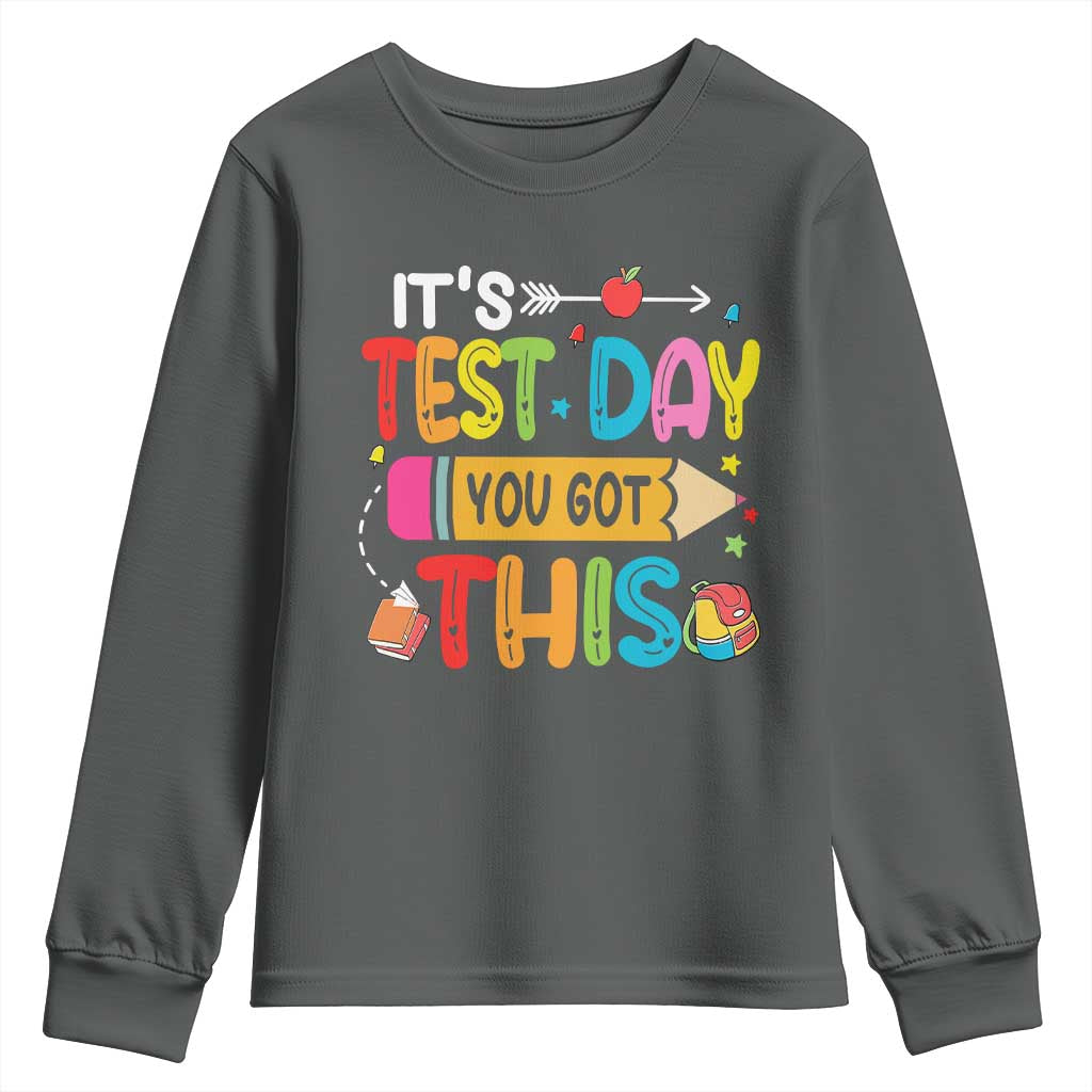 Test Day You Got This Youth Sweatshirt TS10 Dark Heather Print Your Wear