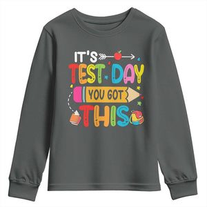 Test Day You Got This Youth Sweatshirt TS10 Dark Heather Print Your Wear