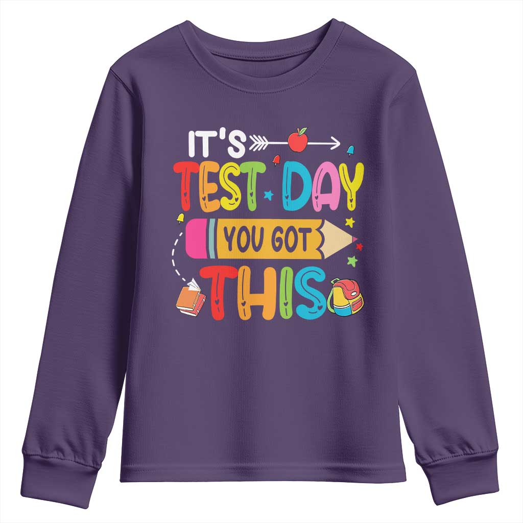 Test Day You Got This Youth Sweatshirt TS10 Purple Print Your Wear