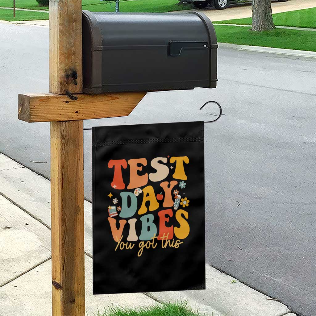 Test Day Vibes Garden Flag Teacher Groovy Testing Day Exam TS10 Print Your Wear