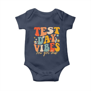 Test Day Vibes Baby Onesie Teacher Groovy Testing Day Exam TS10 Navy Print Your Wear