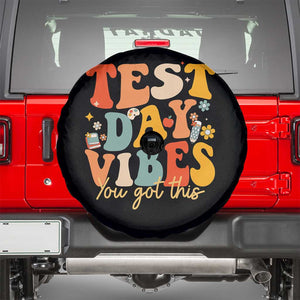 Test Day Vibes Spare Tire Cover Teacher Groovy Testing Day Exam TS10 Black Print Your Wear