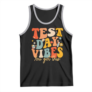 Test Day Vibes Tank Top Teacher Groovy Testing Day Exam TS10 Black Athletic Heather Print Your Wear