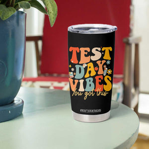 Test Day Vibes Tumbler Cup Teacher Groovy Testing Day Exam TS10 Print Your Wear