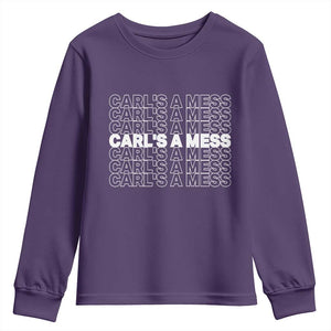 Carl's A Mess Youth Sweatshirt Reality TV Funny Meme TS10 Purple Print Your Wear