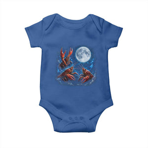 Three Crawfish Moon Baby Onesie Lobster Howling To The Moon Vintage Moon Animals TS10 Royal Blue Print Your Wear