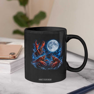 Three Crawfish Moon Coffee Mug Lobster Howling To The Moon Vintage Moon Animals TS10 Print Your Wear
