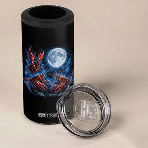 Three Crawfish Moon 4 in 1 Can Cooler Tumbler Lobster Howling To The Moon Vintage Moon Animals TS10 Print Your Wear