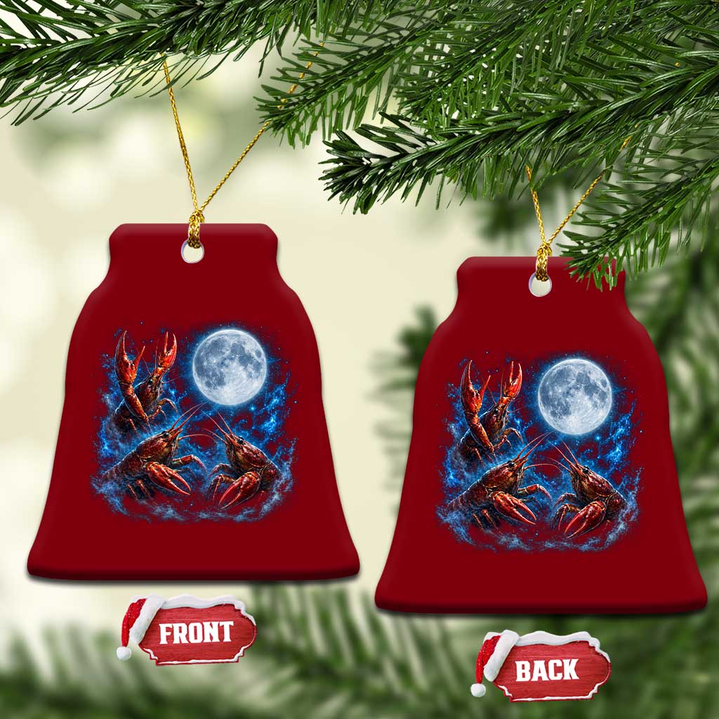 Three Crawfish Moon Ceramic Ornament Lobster Howling To The Moon Vintage Moon Animals TS10 Print Your Wear