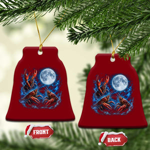 Three Crawfish Moon Ceramic Ornament Lobster Howling To The Moon Vintage Moon Animals TS10 Print Your Wear