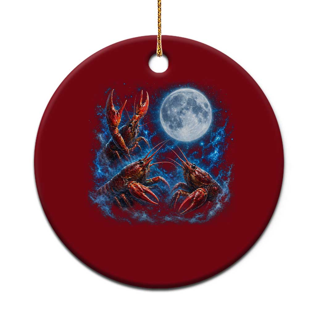 Three Crawfish Moon Ceramic Ornament Lobster Howling To The Moon Vintage Moon Animals TS10 1pc Red Print Your Wear