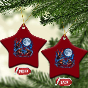 Three Crawfish Moon Ceramic Ornament Lobster Howling To The Moon Vintage Moon Animals TS10 Print Your Wear
