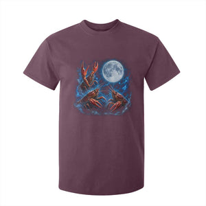Three Crawfish Moon T Shirt For Kid Lobster Howling To The Moon Vintage Moon Animals TS10 Maroon Print Your Wear