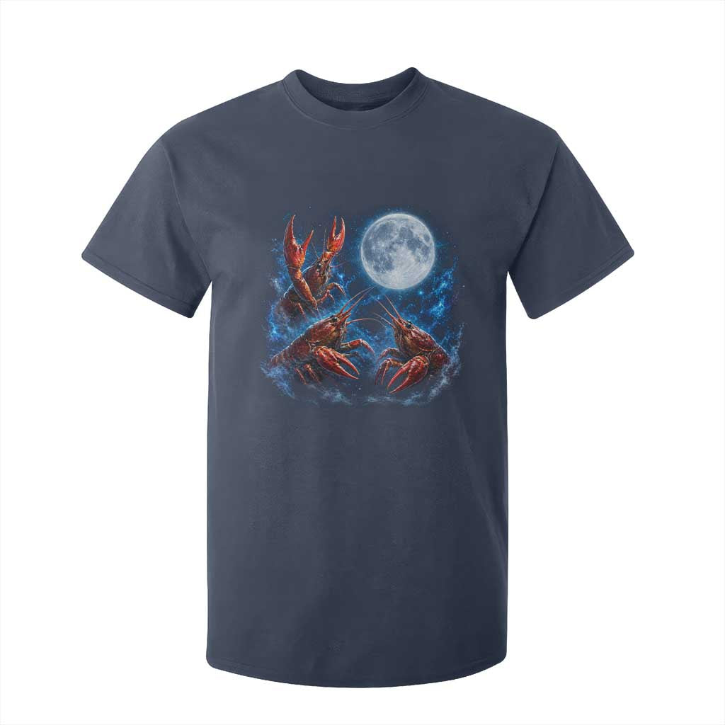 Three Crawfish Moon T Shirt For Kid Lobster Howling To The Moon Vintage Moon Animals TS10 Navy Print Your Wear