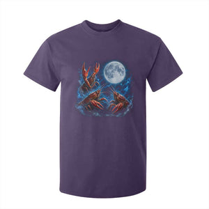 Three Crawfish Moon T Shirt For Kid Lobster Howling To The Moon Vintage Moon Animals TS10 Purple Print Your Wear