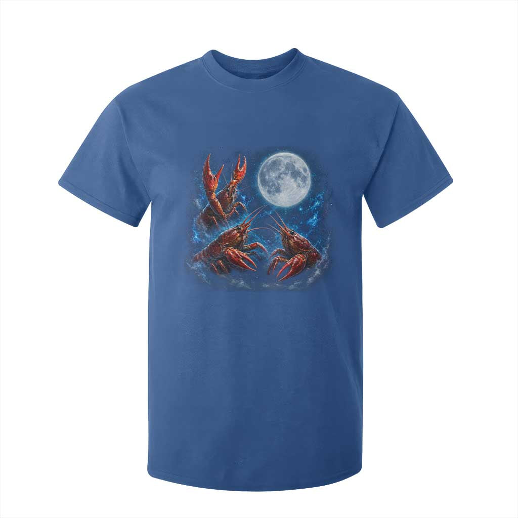 Three Crawfish Moon T Shirt For Kid Lobster Howling To The Moon Vintage Moon Animals TS10 Royal Blue Print Your Wear