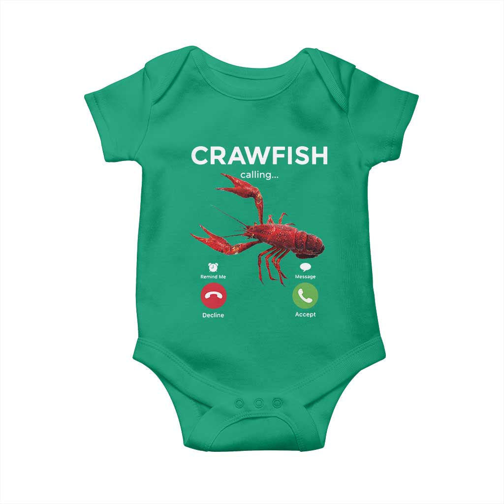 Crawfish Calling Baby Onesie Funny Fishing Cajun Boil Lobster Meme TS10 Irish Green Print Your Wear