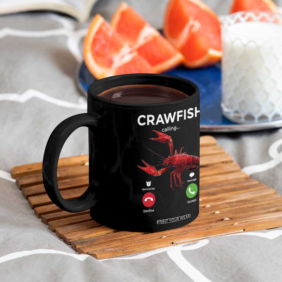 Crawfish Calling Coffee Mug Funny Fishing Cajun Boil Lobster Meme TS10 Print Your Wear