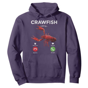 Crawfish Calling Hoodie Funny Fishing Cajun Boil Lobster Meme TS10 Purple Print Your Wear