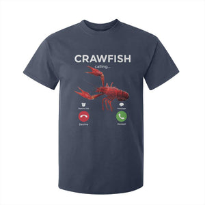 Crawfish Calling T Shirt For Kid Funny Fishing Cajun Boil Lobster Meme TS10 Navy Print Your Wear