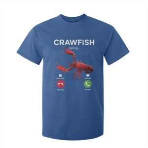 Crawfish Calling T Shirt For Kid Funny Fishing Cajun Boil Lobster Meme TS10 Royal Blue Print Your Wear
