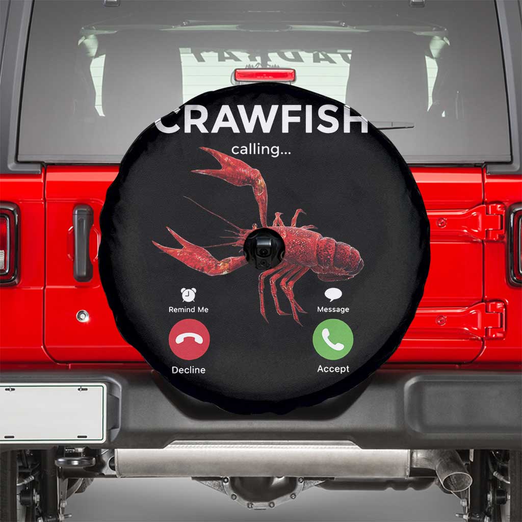 Crawfish Calling Spare Tire Cover Funny Fishing Cajun Boil Lobster Meme TS10 Black Print Your Wear