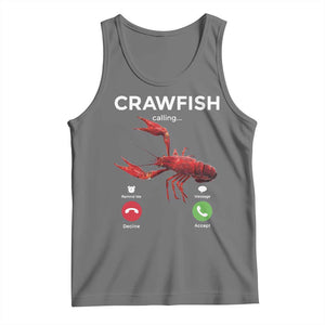 Crawfish Calling Tank Top Funny Fishing Cajun Boil Lobster Meme TS10 Black Heather Print Your Wear