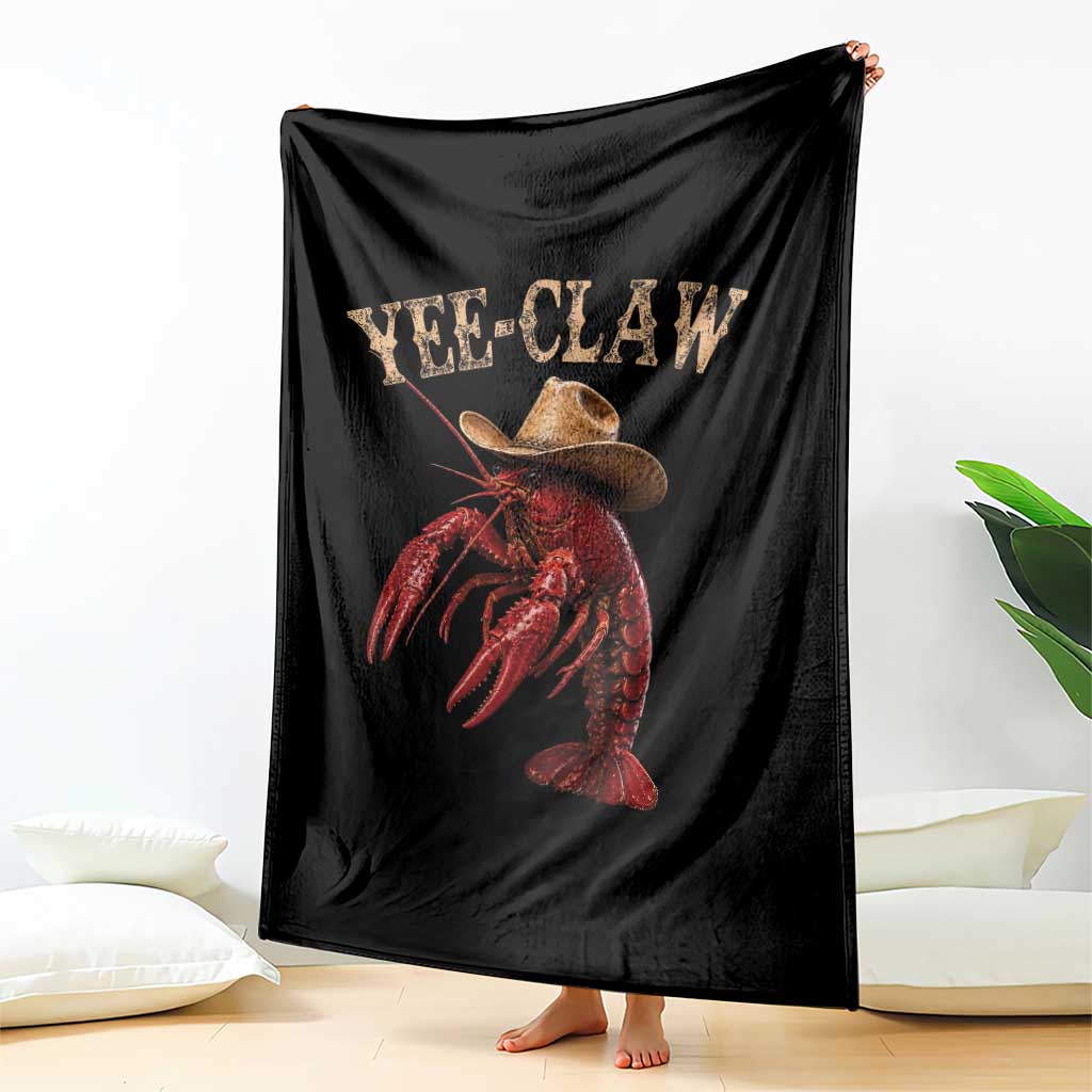 Funny Cowboy Crawfish Throw Blanket Yee Claw Funny Crawfish Cajun Seafood Festival TS10 Print Your Wear