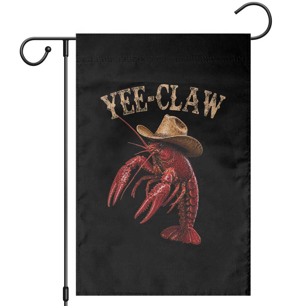Funny Cowboy Crawfish Garden Flag Yee Claw Funny Crawfish Cajun Seafood Festival TS10 Black Print Your Wear