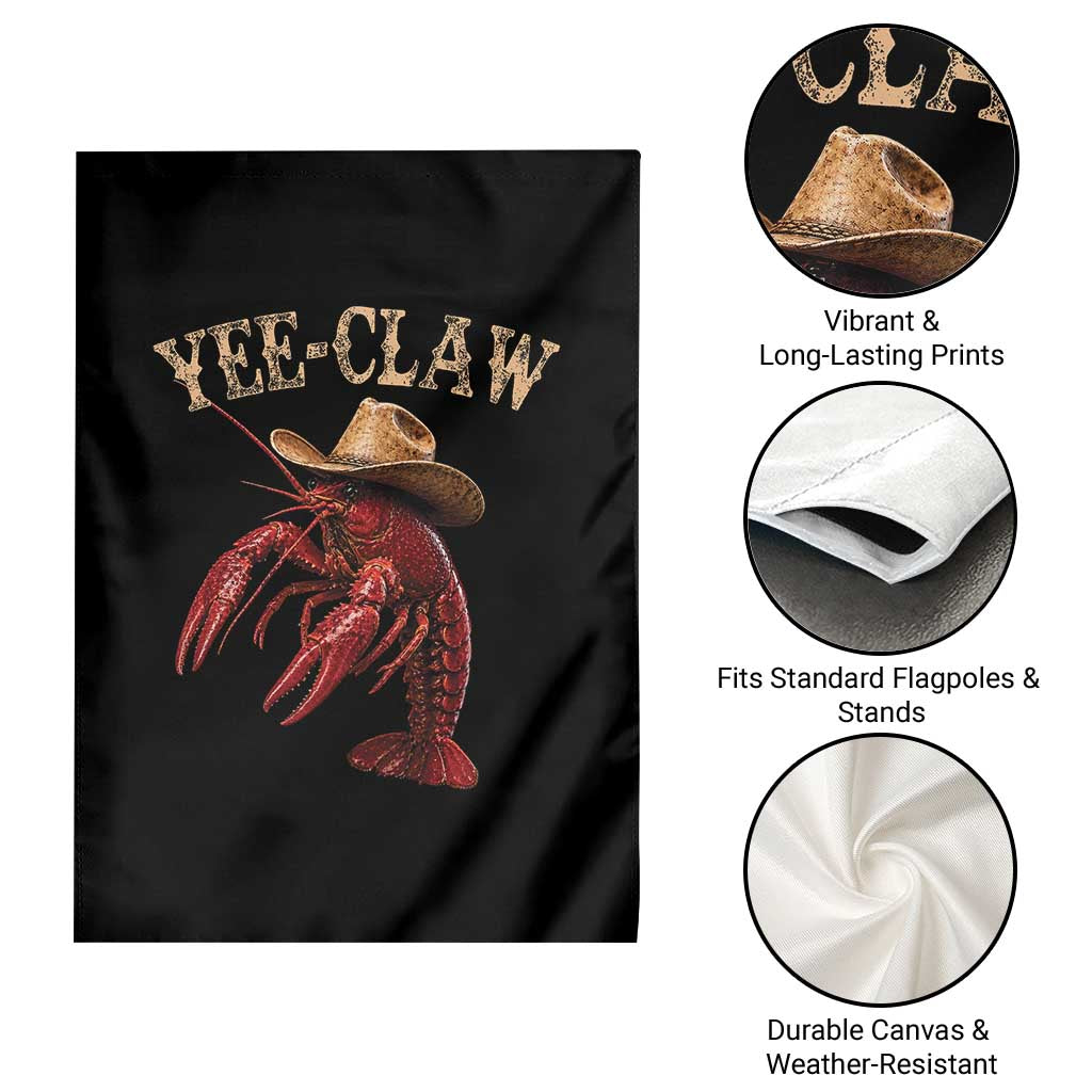 Funny Cowboy Crawfish Garden Flag Yee Claw Funny Crawfish Cajun Seafood Festival TS10 Print Your Wear